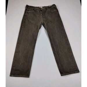 Levis Jeans Men's 42 Brown 501‎ Straight Leg Button Fly Denim Westerncore PBR